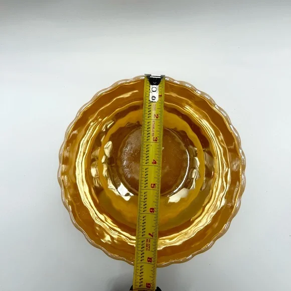 🔥👑⚓️🍑🧡🤍Fire King Anchor Hocking - Vintage Peach Lustre Large Bubble Bowl. - Picture 16 of 16